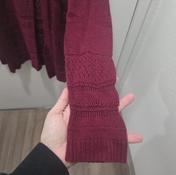 Say What? Burgundy Knit Cardigan - Picture 5 of 9
